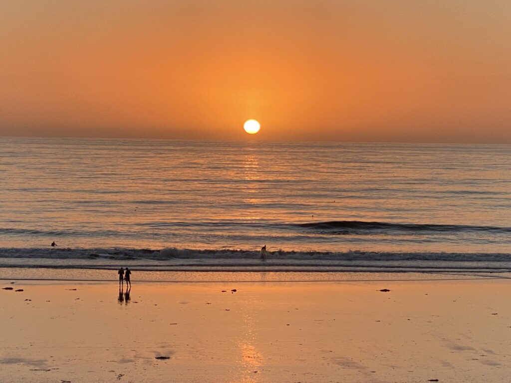 pacific beach covered in gold